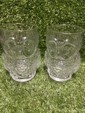 Libbey Clear Owl-Shaped Drinking Glasses (Set of 2)